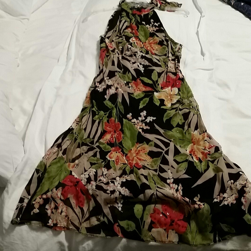 Majick dress, floral with beading in front.